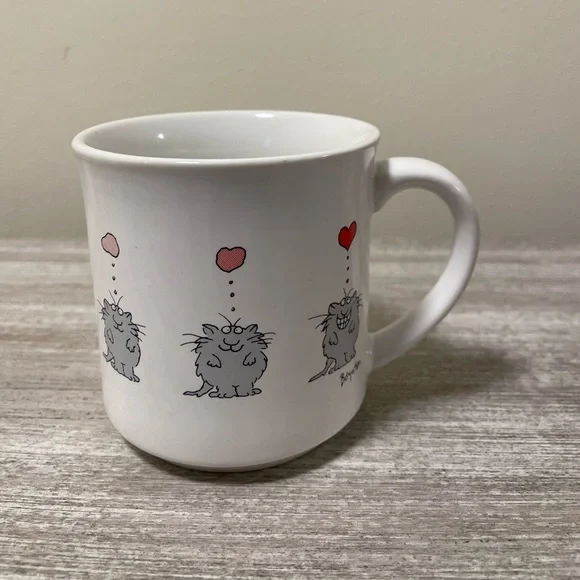 Vintage Sandra Boynton Cat with Heart Balloon Mug - Picture 3 of 6